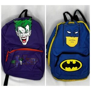 Reversible 3D DC Comics Batman/ Joker Backpack Book Bag 16" Adjustable
